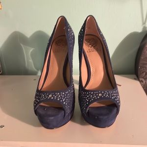 Blue bling heels